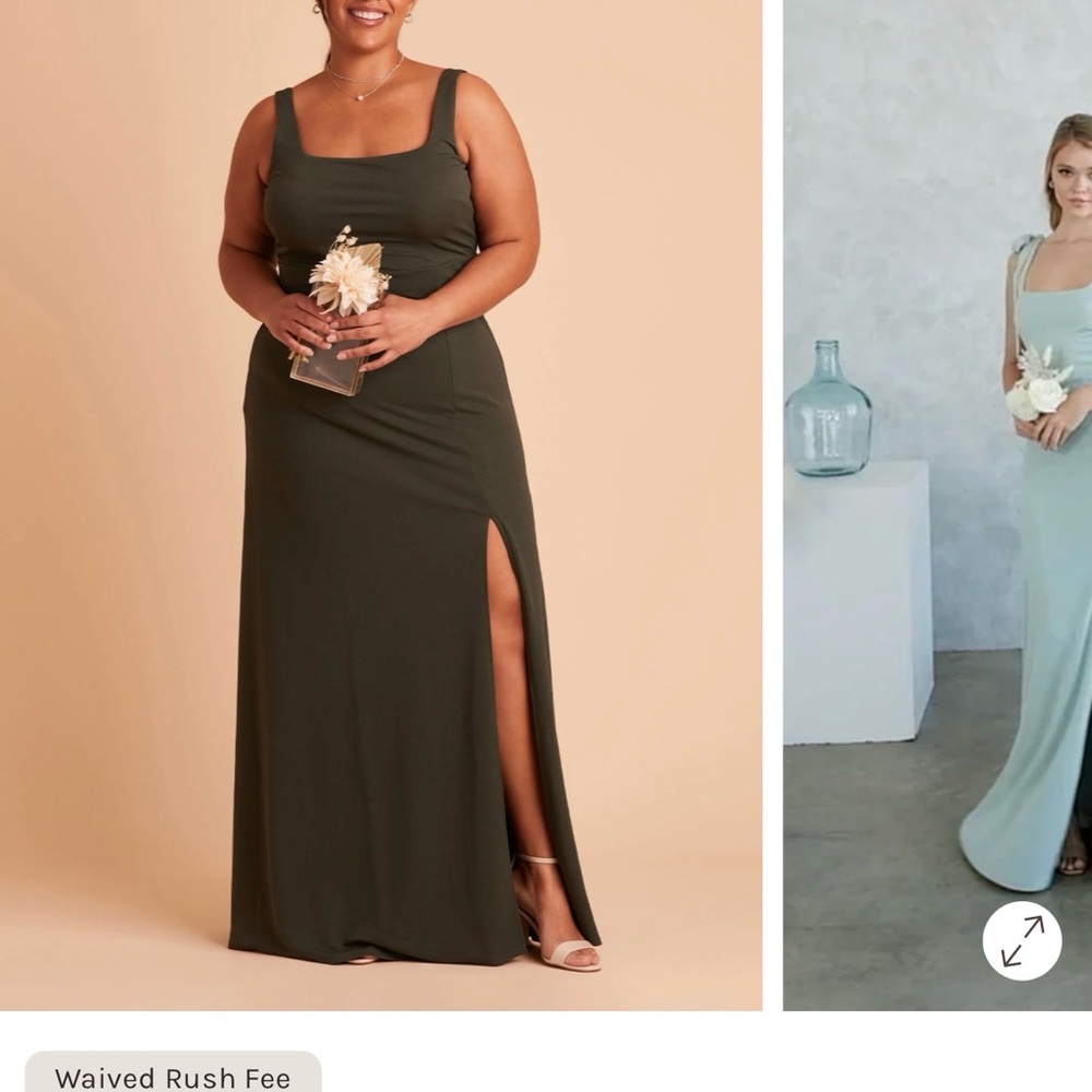 Birdy Grey olive green maxi bridal dress Size 1X
